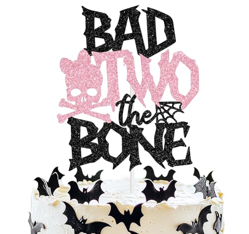 Rock & Roll 2nd Birthday Cake Topper Halloween Skull Baby Shower Decor