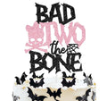 Rock & Roll 2nd Birthday Cake Topper Halloween Skull Baby Shower Decor
