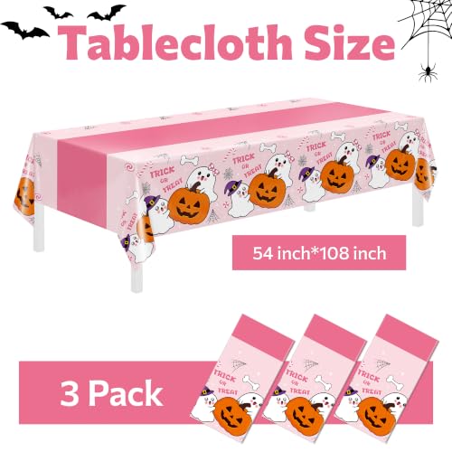 Childom Halloween Pink 3 Pack Rectangle Tablecloth for Party Decor