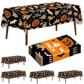 Halloween Pumpkin Tablecloth Set - 4 Pack 54x108 Inch Plastic Halloween Party Covers