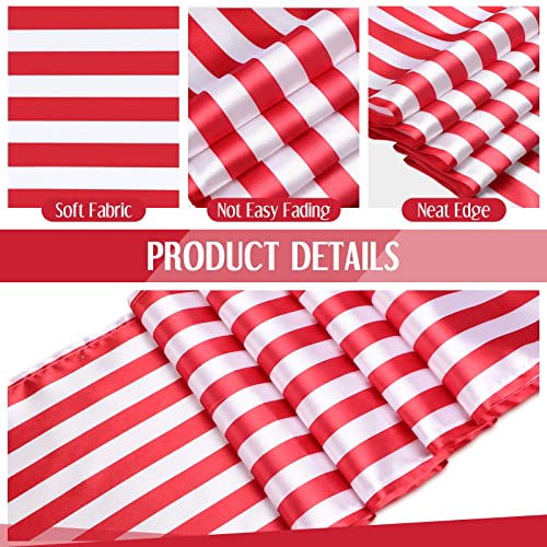 Red and White Striped Table Runner - 12 x 108 Inch, Set of 6
