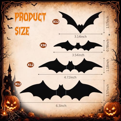 78pcs Halloween Indoor Gothic Decor Set with Creepy Hands & 3D Bat Stickers