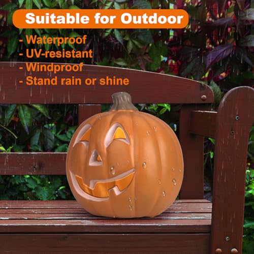 10-Inch Jack O Lantern Halloween Pumpkin Lantern Lighted Decor - R Variation