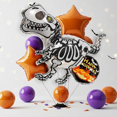 Halloween Skeleton Dinosaur Balloon Kit - 15PCS Party Decorations for Kids & Halloween