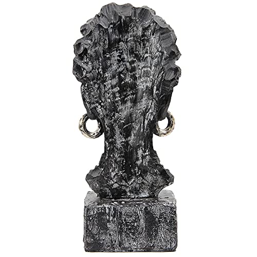 African Woman Head Statue Home Decor - Black W Variation, Handcrafted Sculpture
