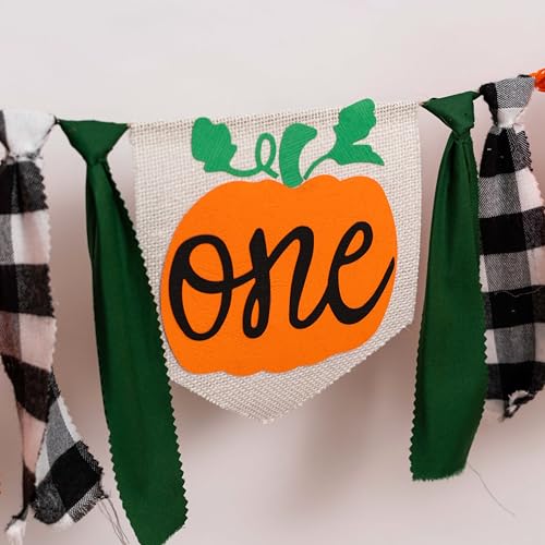 Fall Pumpkin First Birthday Highchair Banner - Orange Pumpkin Variation