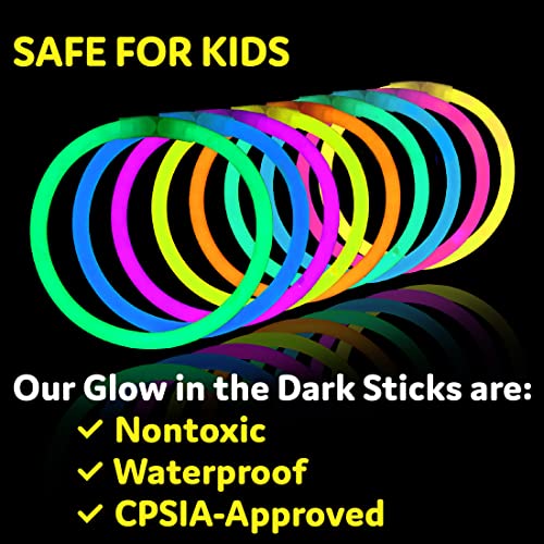 PartySticks 800 Pack Glow Sticks - 8 Inch Glow in The Dark Party Favors & Decorations