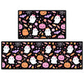 Pink Halloween Kitchen Mat Set of 2 Non Slip Ghost & Candy Rugs - Pink Ghost Candy