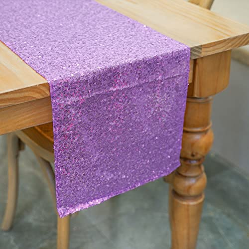 Lavender Sequin Table Runner Set - 6 Pack, 12x72 Inches for Weddings & Parties - Variation of THIS listing