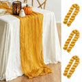 Gold Cheesecloth Table Runner 3 Pack, 35x120 Inches Boho Rustic Decor for Weddings & Events