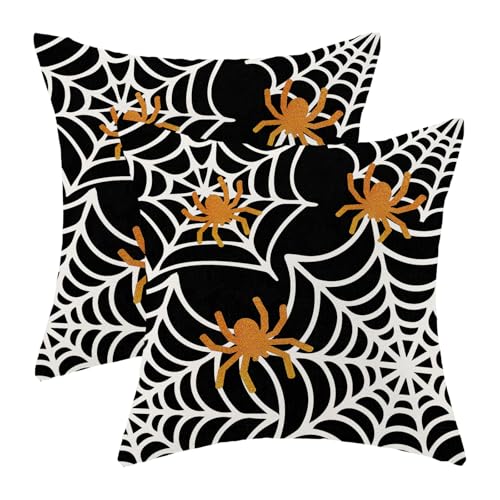 Halloween 06 20x20 Inch Pillow Covers Set of 2 Spider Web Decor Fall Autumn