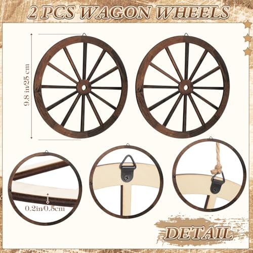 Western Cowboy Party Decorations Set with Hay Bales and Wagon Wheels - Rustic Theme