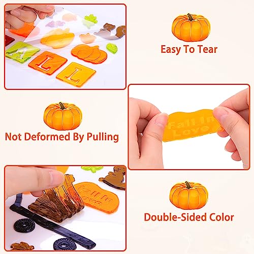 Fall Gel Window Clings Stickers - 6 Sheets Maple Leaf Pumpkin Fox Decor