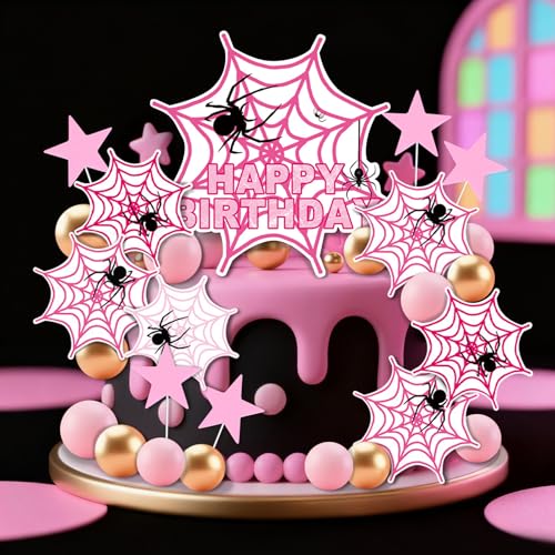 Spider Cake Topper and Decoration Set for Birthday Parties - 40 pcs