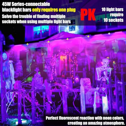 4 Pack 45W Connectable LED Black Light Bar for Parties & Decorations