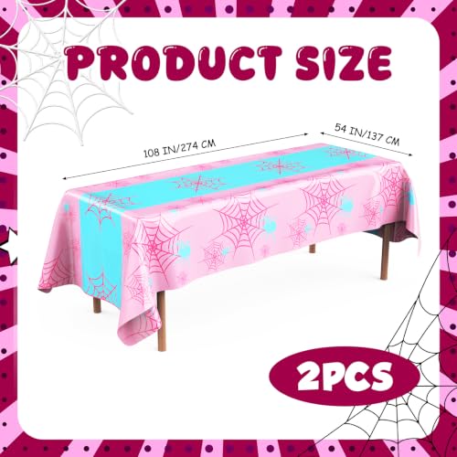Pink 2-Piece Plastic Tablecloth for Parties and Events - Oudain