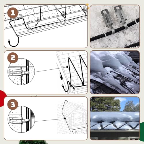 30 Pack Outdoor Christmas & Halloween Light Clips Metal Gutter Hooks