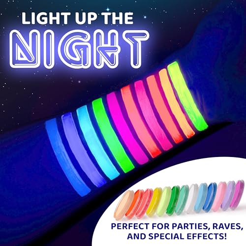 Neon Blue Face & Body Paint - Water Activated, 30g for Costume & Halloween