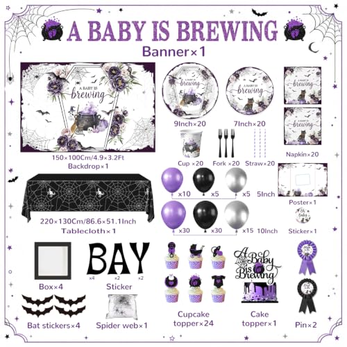 Halloween Baby Shower Decorations Set 265pcs for Gender Reveal Party