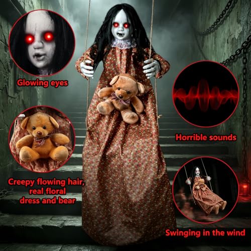 Outdoor Hanging Halloween Doll - Creepy 45-Inch Swinging Horror Decor