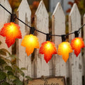 Orange & Yellow Maple Leaf String Lights - 10.5FT Outdoor Fall Decor with 10 LEDs