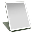 LUNA London Eclipse LED Lighted Travel Vanity Makeup Mirror | 3 Colour Light, Compact, Portable, Lighted, Rechargeable, Illuminated Mirror | Perfect for Travel, Makeup & Beauty Needs | Forest Green