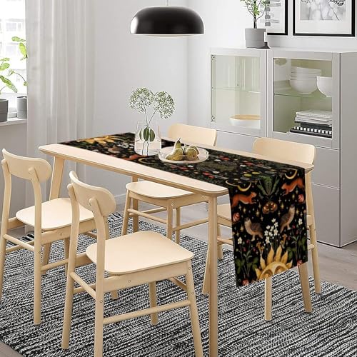 Retro Animal Table Runner W13X L60 - Bohemian Kitchen Decor for Dining & Weddings