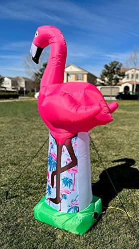 Giant Pink Flamingo Inflatable 6-Foot Tall Summer Party Decoration