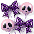 Purple Bow Skull Foil Balloons Party Decorations for Gothic & Halloween Celebrations