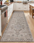 Anti-Fatigue Kitchen Floor Mat 24x87 Inches Cushioned Runner Rug Taupe & Blue