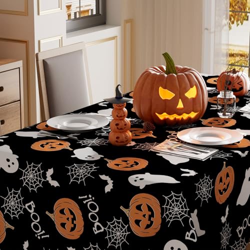 Halloween Ghost Tablecloth 60x120 Inch Rectangular Spooky Decorations