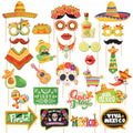 30PCS Day of the Dead Photo Booth Props Halloween Party Decorations