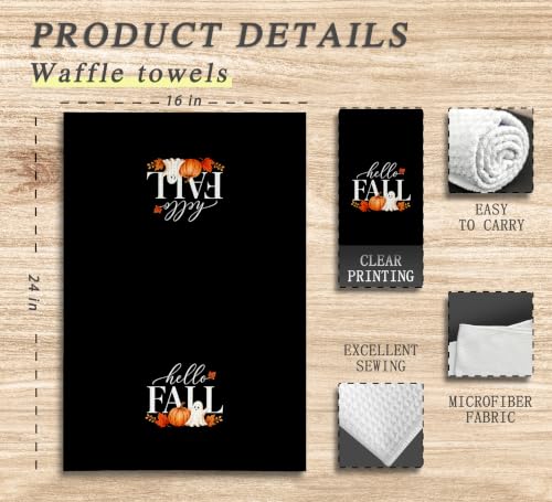 Fall Ghost Kitchen Dish Towels - 16x24 Inches Halloween Decor - Variation of Fall-9 / 1