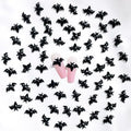 SHUXILIN Black Halloween Bat Nail Charms 3D Resin Nail Rhinestones - 200pcs