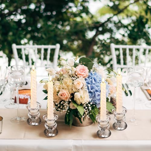 Clear Glass Candlestick Holders Set of 90 - 2.5 Inch Taper Candle Holders for Wedding, Dining, Decor