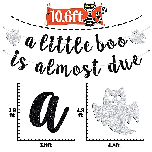 Halloween Baby Shower Banner - 'A Little Boo is Almost Due' Decoration, Fall Themed Party Decor