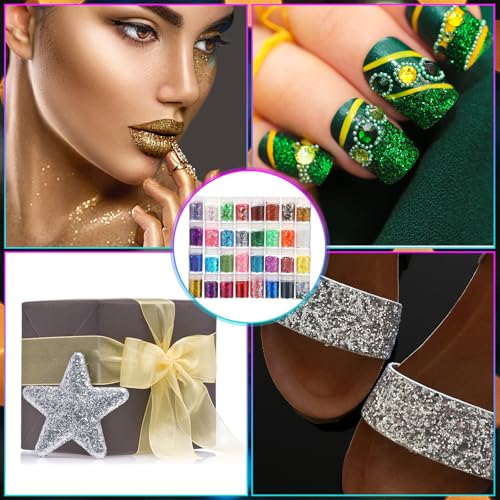 Glitter Tattoos Kit with Gem Stickers & Light Box for Parties & Makeup