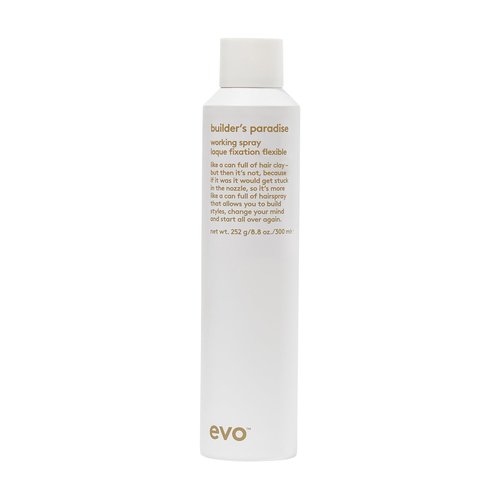 EVO Builder's Paradise Working Spray - Full Size Medium Hold Lightweight Hairspray To Build Shape & Style Control with A Reworkable Finish - 8.8oz