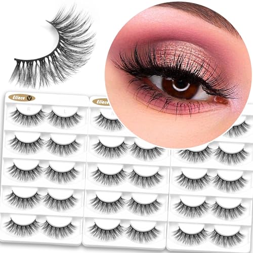 False Eyelashes 15 Pairs Natural Look Wispy Cat Eye 13MM Vegan Lashes