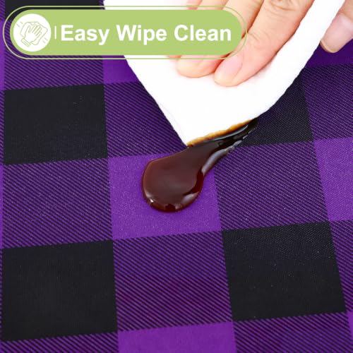 Halloween Vinyl Tablecloth 60x102 Inches with Flannel Backing - Black & Purple