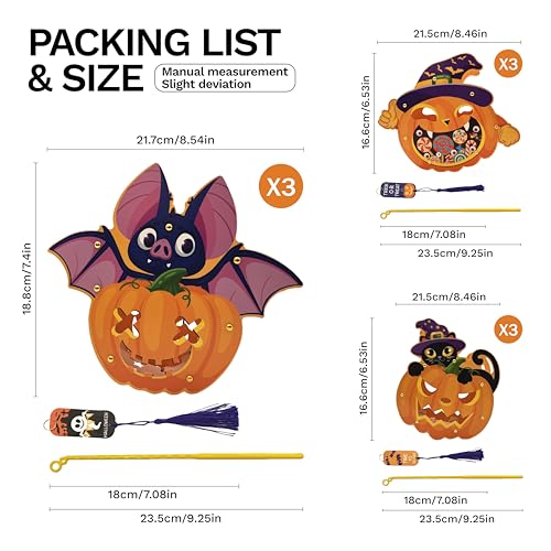 Halloween Pumpkin Paper Lanterns Set - Collapsible Outdoor & Indoor Decorations