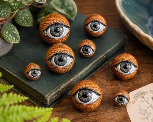 Halloween Eyeball Decorations - 9 Pc Spooky Foam Orbs for Party & Home Decor