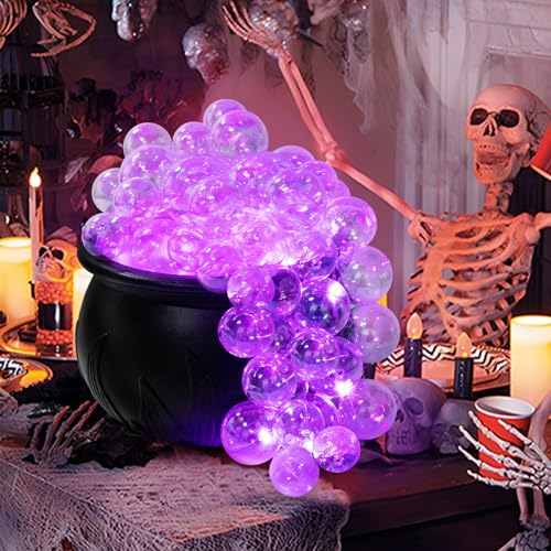 Indoor Halloween Bubbling Cauldron Decoration Set with Lights & Remote