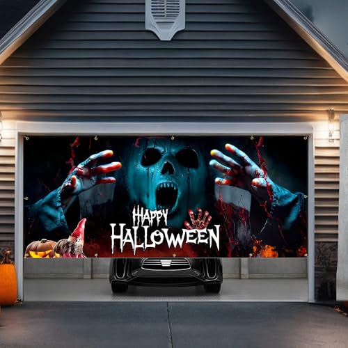 Halloween Garage Door Cover Banner - Skeleton, 7x16 ft Halloween Decorations