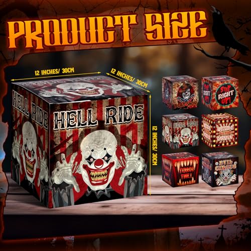 Halloween Carnival Creepy Gift Boxes - Set of 6, Horror Circus Party Decorations - Carnival Variation