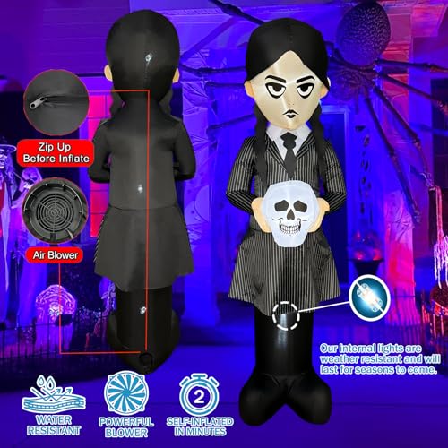 6 FT Inflatable Halloween Witch Decor with LED Lights for Yard