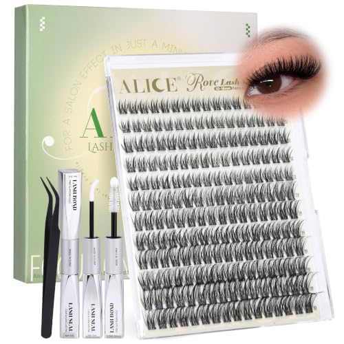 ALICE ROVE Lash Clusters Kit C- Rove - 192 False Eyelash Extensions with Bond & Tweezers