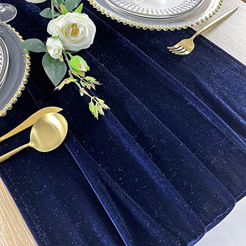 Velvet Table Runner 5 Pack Navy 20x120 Inch Luxury Wedding & Party Decor