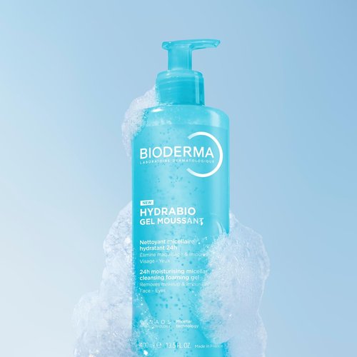 Bioderma - Hydrabio Foaming Gel - 3-in-1 Cleansing, Makeup Removal & Hydration - 13.5 Fl. Oz Face Cleanser