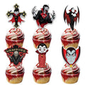 Vampire Dessert Cupcake Toppers Glitter Halloween Party Decorations 18pcs